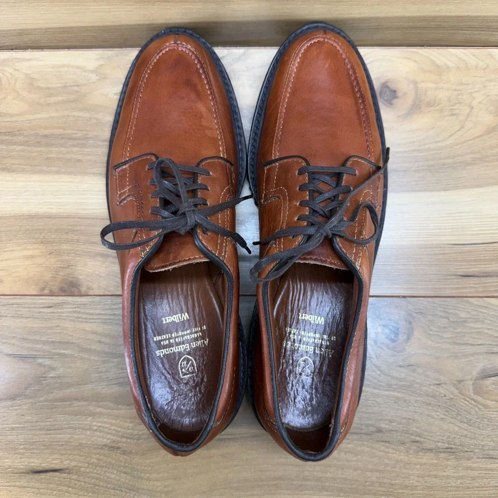 Allen Edmonds Wilbert Split Toe Oxfords Mens 10 D Brown Leather Business Casual